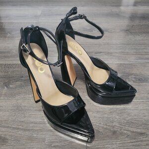 ASOS Ego Marshall Double Platform Pointed Sandal Heels